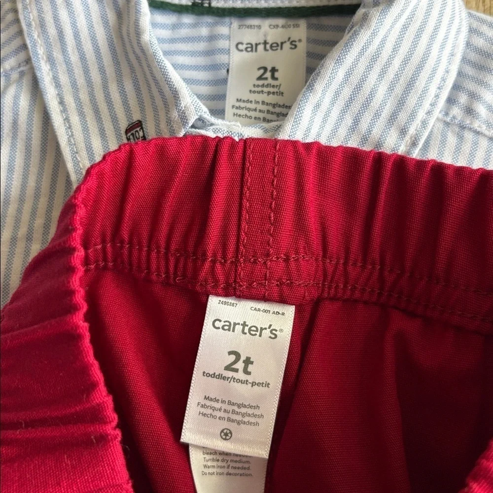 NWOT Carter's Striped Shirt and Pants Set 2t